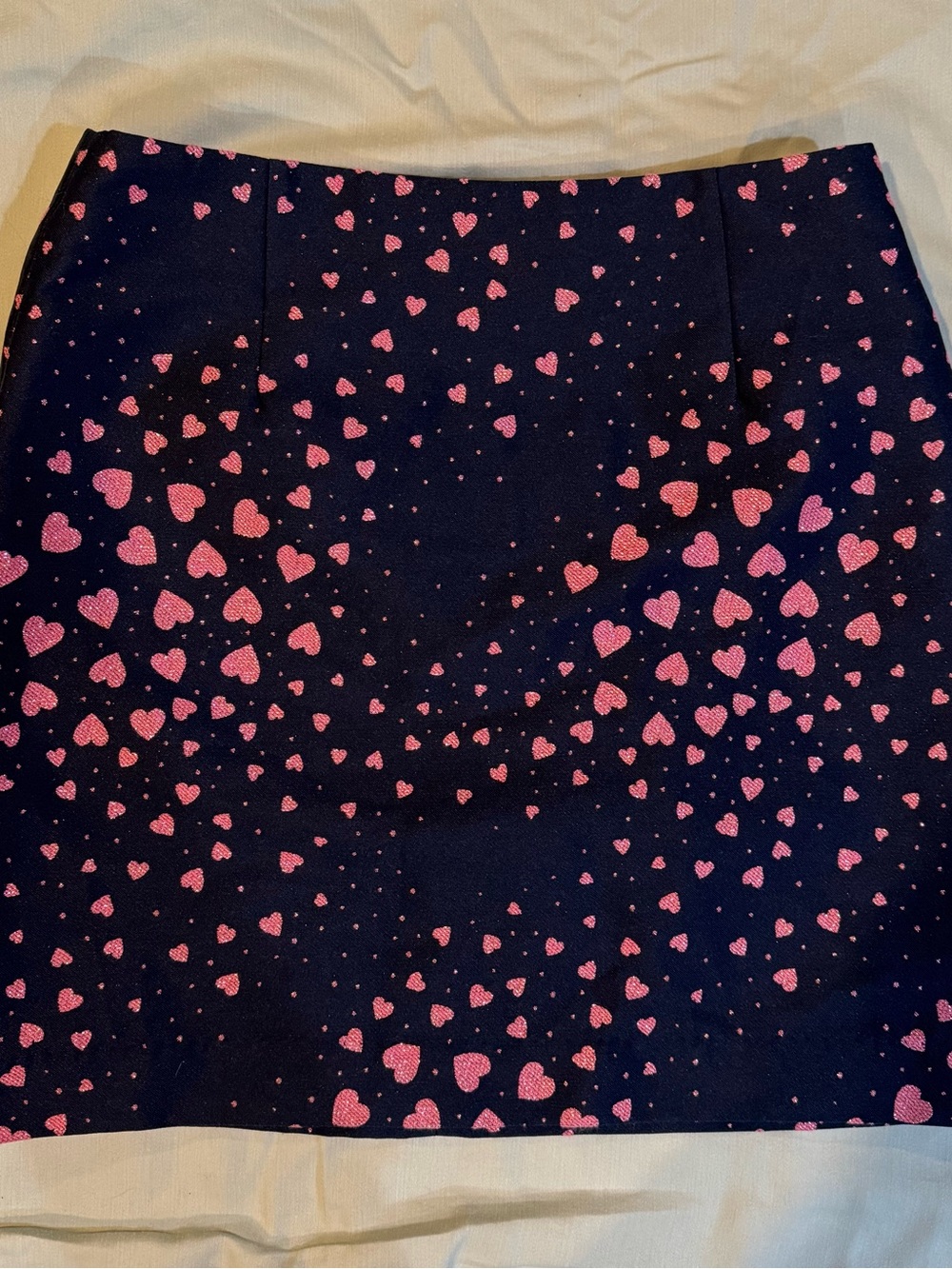 Lilly Pulitzer Navy Mini Skirt with Pink Heart Print
